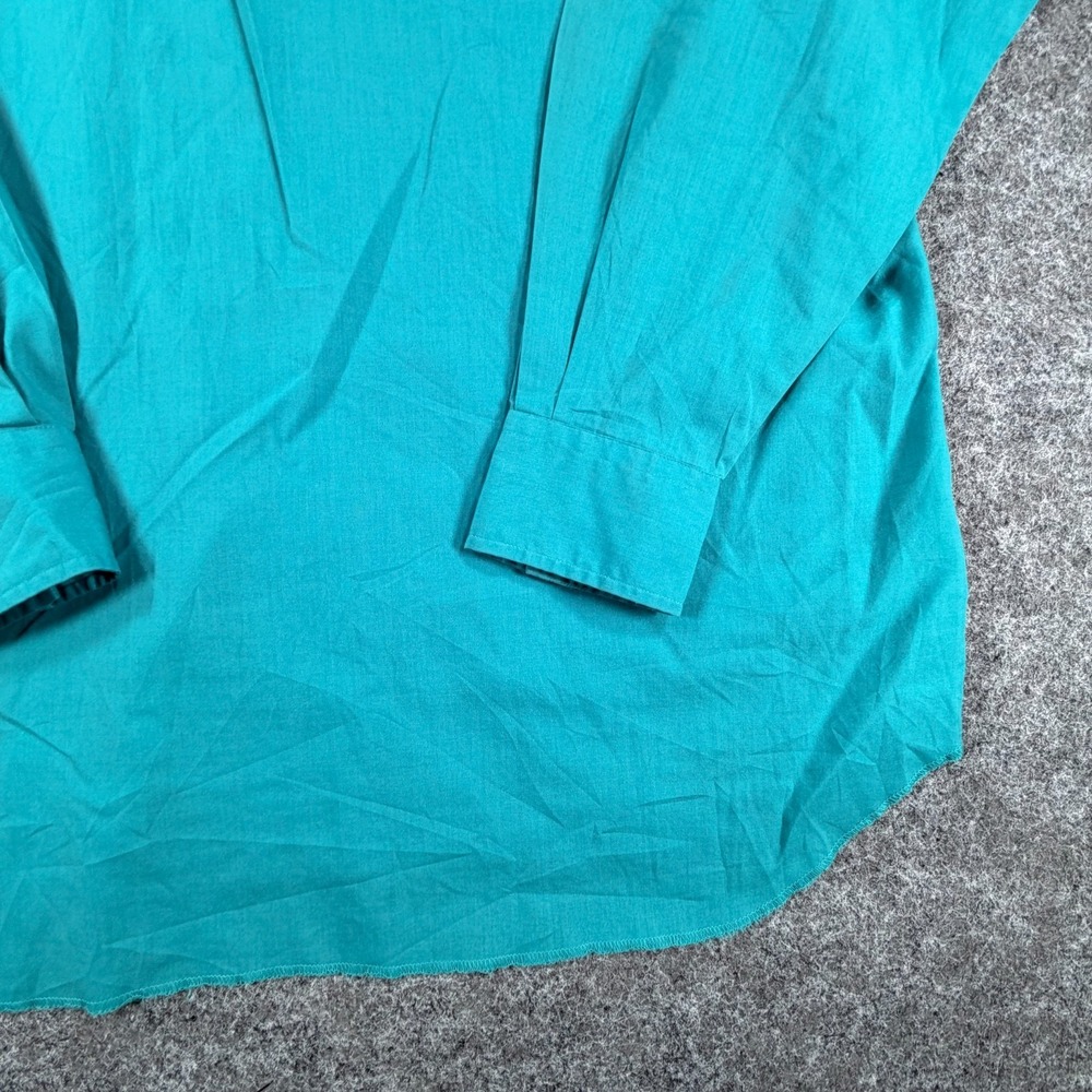 Vintage 90s Rustler Western Shirts Mens XL Tall Teal Pop Preppy Pearl Snap Roper - Picture 9 of 16